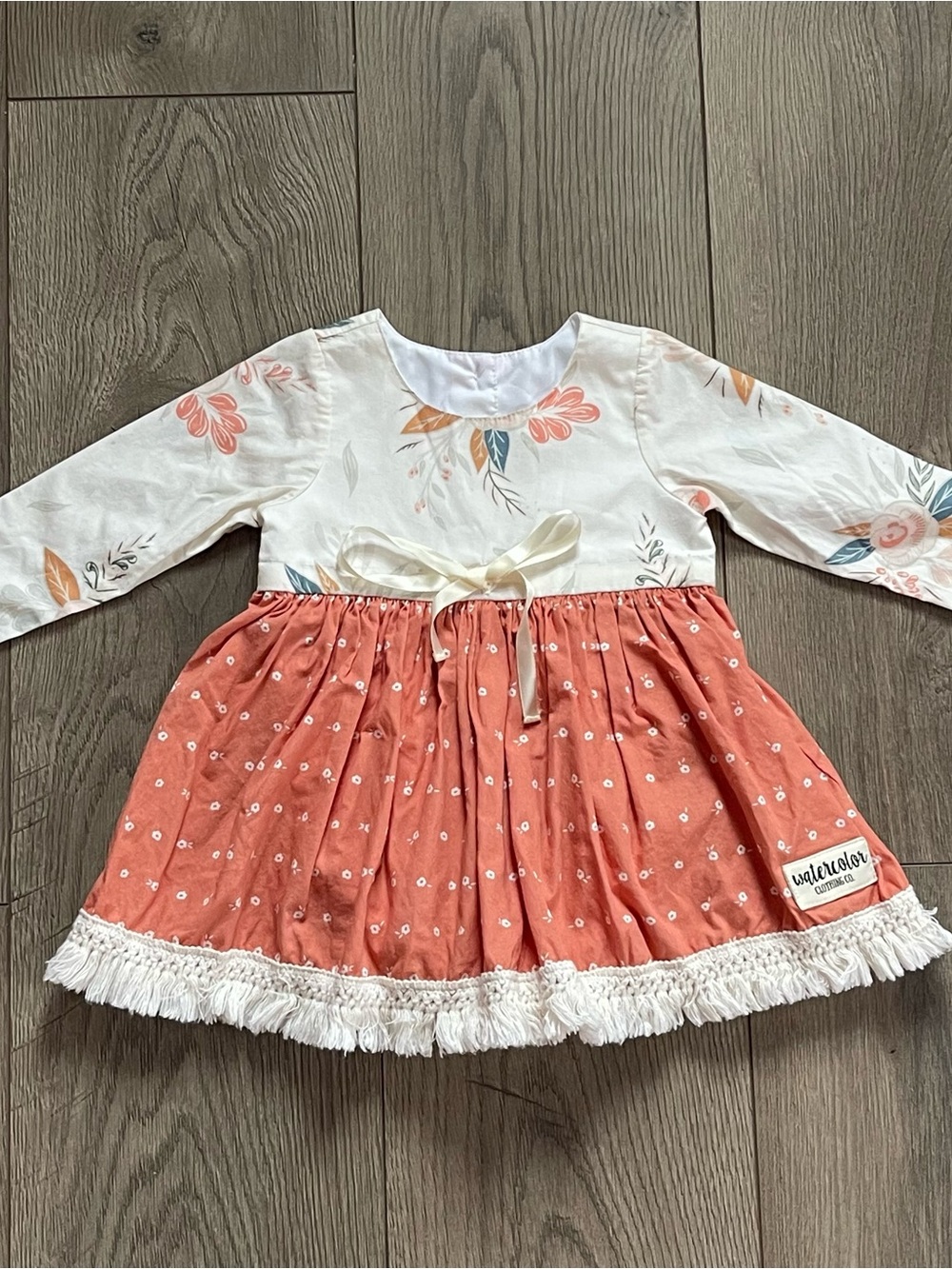 Love and Grow Watercolor Clothing Cinnamon Sugar 12m Baby Skirted Romper